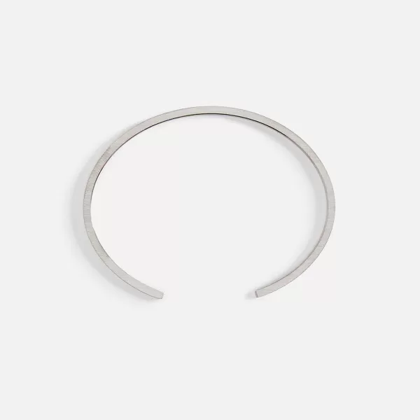 7G Bracelet Slick Brushed 925 Black Sterling Silver -Silver / Black | Le Gramme Store