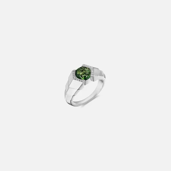 Arris Ring In Sterling Silver With Green Tourmalin | VL Cepher Discount