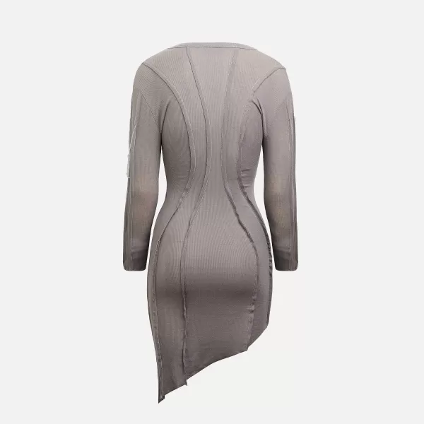 Asymmetric Long Sleeve Dress | Sami Miro Vintage Clearance