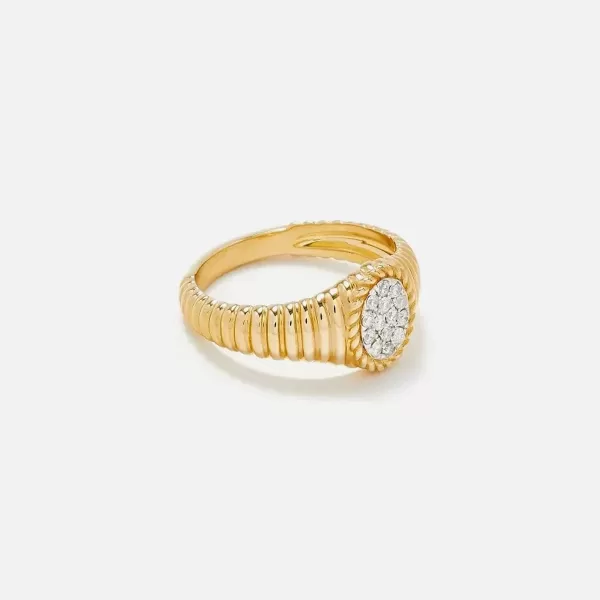 Baby Chevaliere Ovale Berlingot Diamants Jaune | Yvonne Leon Sale