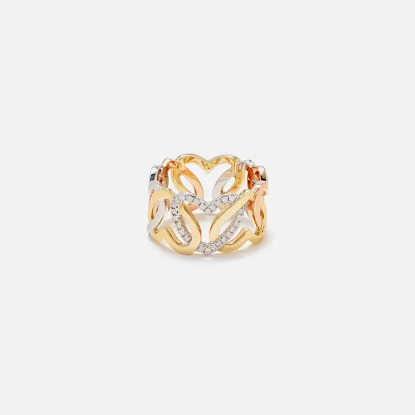 Bague Maille Coeurs 3 Ors Heart Ring | Yvonne Leon Clearance