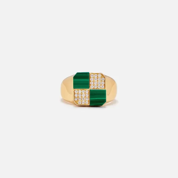 Bague Mini Damier Signet Ring | Yvonne Leon Cheap