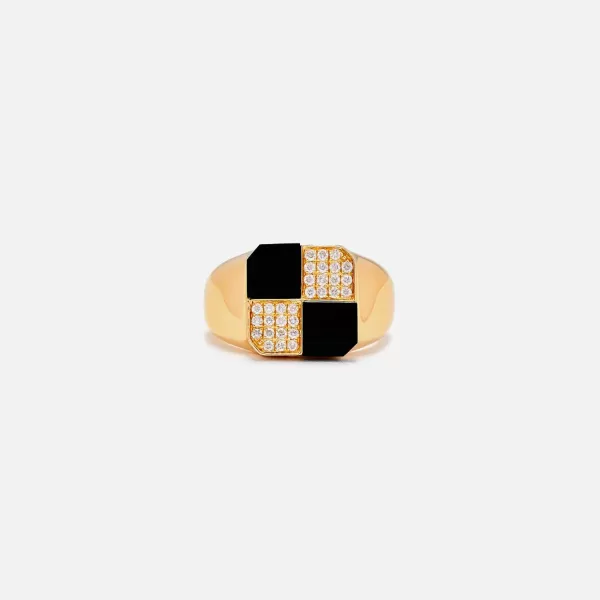 Bague Mini Damier Signet Ring | Yvonne Leon Cheap