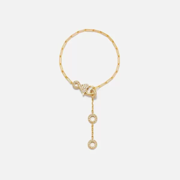 Baguette Riviere Bracelet In 18K | Yvonne Leon Shop