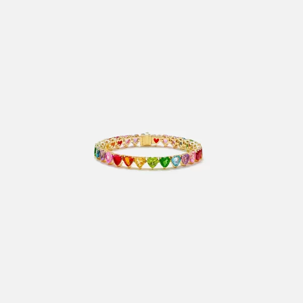 Baguette Riviere Heart Bracelet | Yvonne Leon Clearance