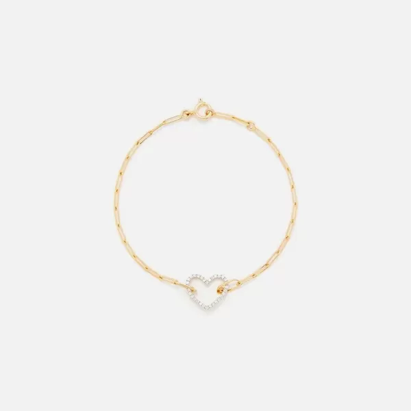Bracelet Petit Coeur Diamants Jaune | Yvonne Leon Store