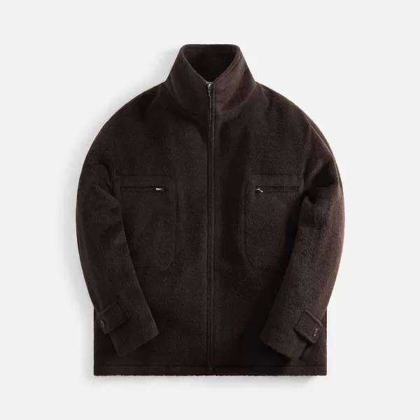 Brushed Suri Alpaca Mohair Jacquard Zip Blouson | Auralee Outlet
