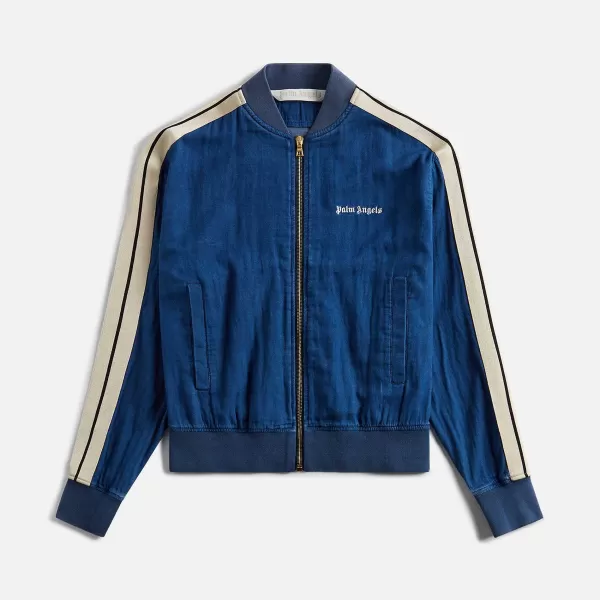 Chambray Track Bomber Jacket | Palm Angels Sale