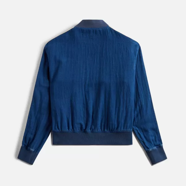 Chambray Track Bomber Jacket | Palm Angels Sale
