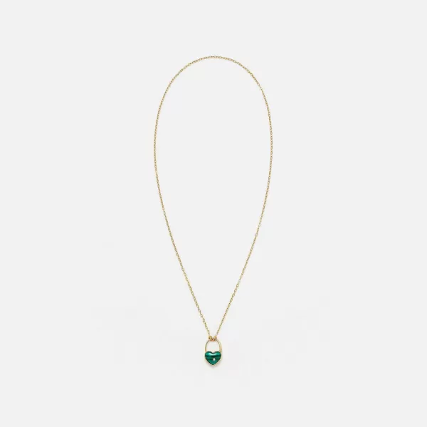 Collier Cadenas Coeur Couleur Pm -Green / Yellow | Yvonne Leon Fashion