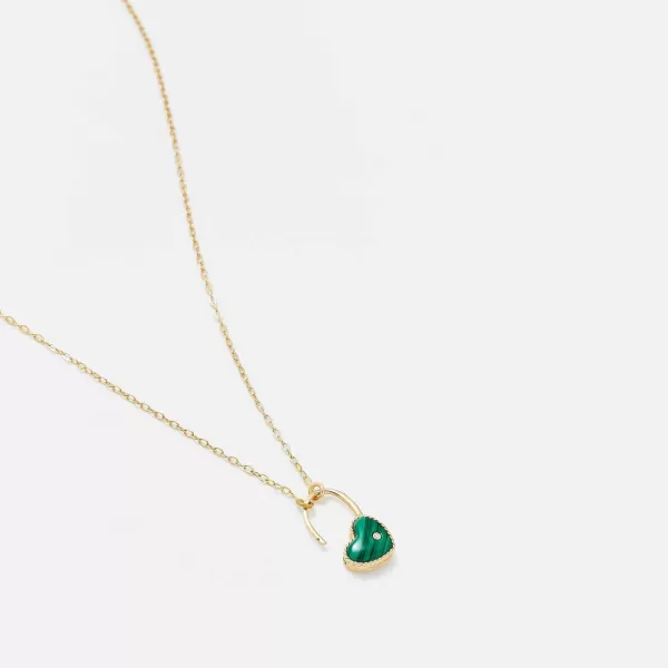 Collier Cadenas Coeur Couleur Pm -Green / Yellow | Yvonne Leon Fashion