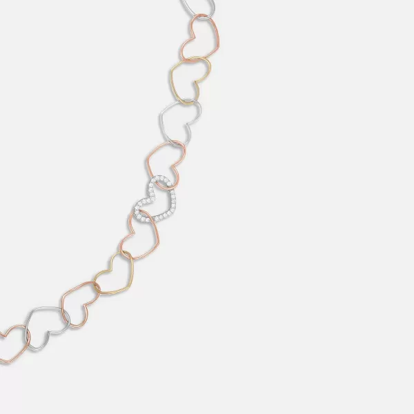 Collier Maille Coeur 3 Ors Heart Link Necklace | Yvonne Leon Fashion