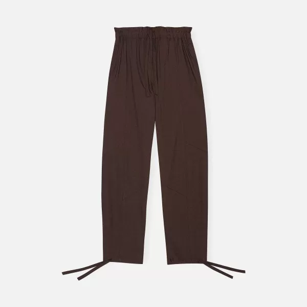Drapey Melange Elasticated Waist Pant | Ganni Online