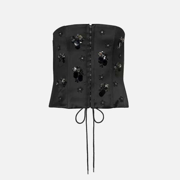 Embellished Satin Corset | GUIZIO Best