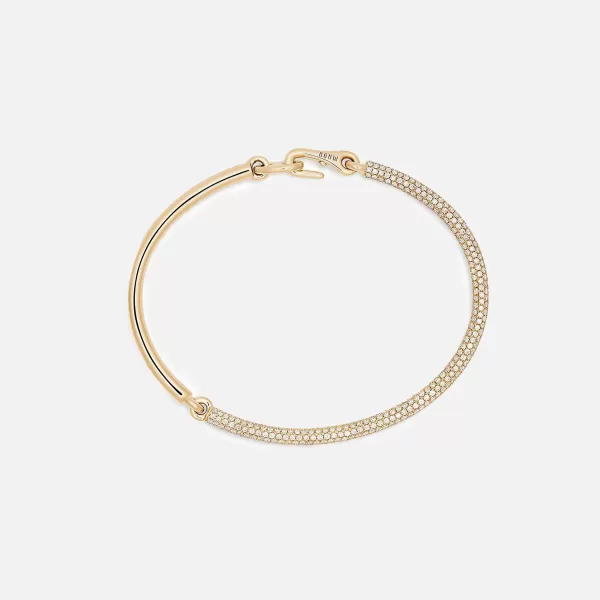 Equinox Bracelet In Yellow Gold With 2/3 Pave White | Maor Online