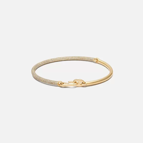 Equinox Bracelet In Yellow Gold With 2/3 Pave White | Maor Online