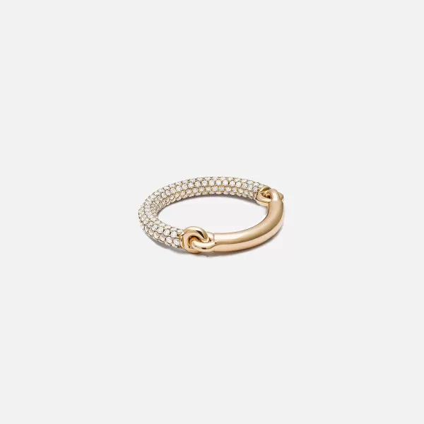 Equinox Ring In Yellow Gold With 2/3 Pave White Diamond | Maor Sale