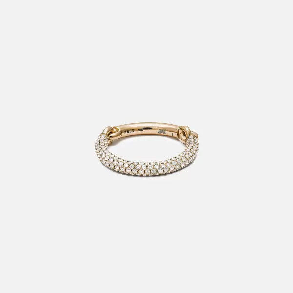 Equinox Ring In Yellow Gold With 2/3 Pave White Diamond | Maor Sale