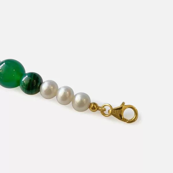 Freshwater Pearl Onyx Malachite Necklace | VEERT New