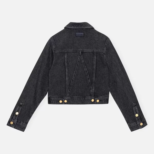 Heavy Denim Cropped Jacket | Ganni Clearance