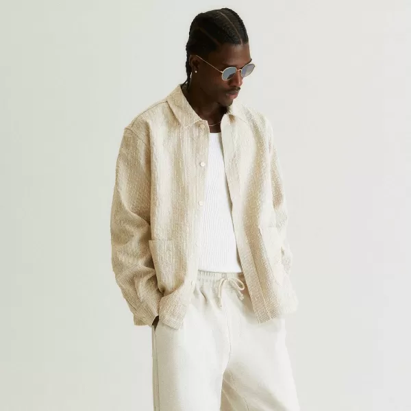 Slub Boucle Boxy Collared Overshirt | Kith Cheap