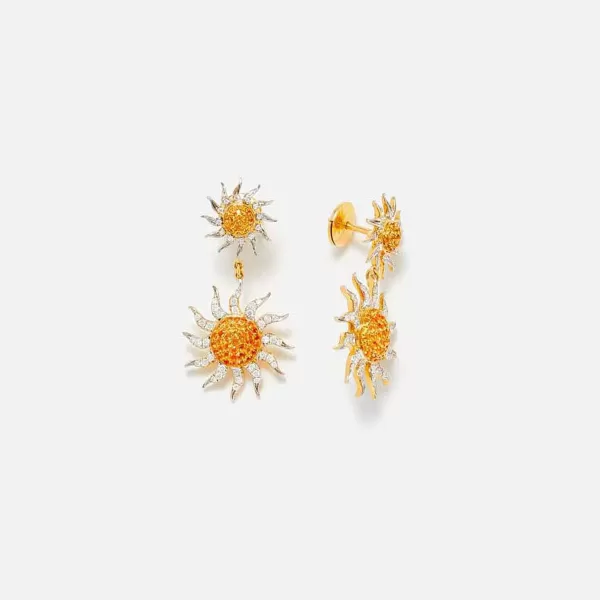 Les Soleils Sun Long Earrings In 18K | Yvonne Leon Cheap
