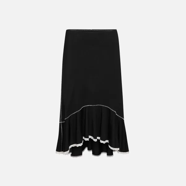 Low Rise Dainty Midi Skirt | GUIZIO Shop
