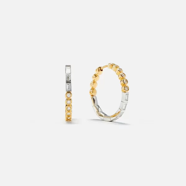 Maxi Creoles Riviere Baguette Hoop Earrings | Yvonne Leon Flash Sale