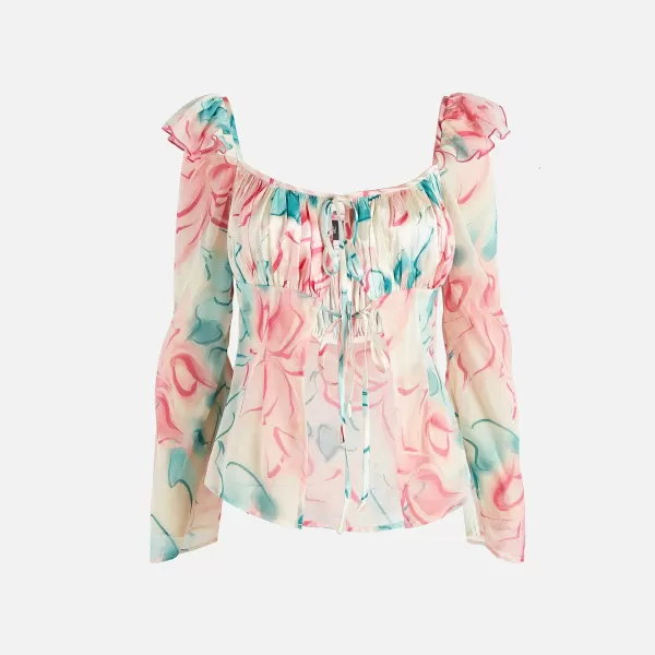 Mesh Floral Cut Out Bustier | Kim Shui Hot