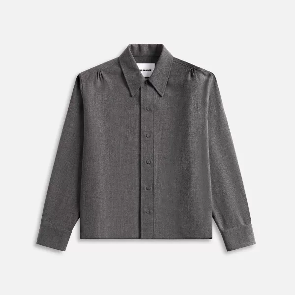 Open Wool Canvas Shirt With Jewels | Jil Sander Store