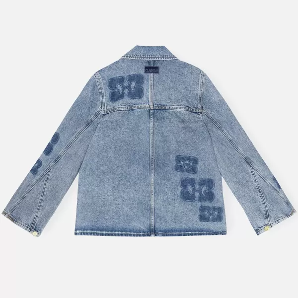 Patch Denim Jacket | Ganni Sale