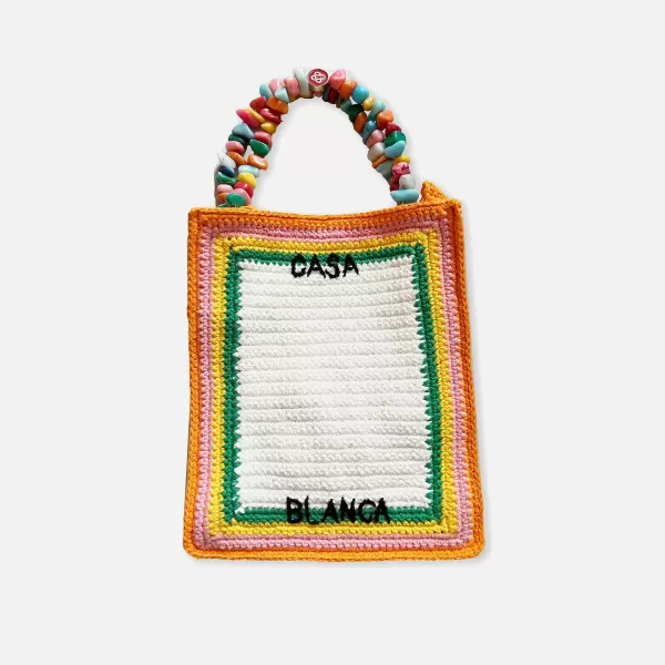 Pebble Handle Knit Crochet Bag | Casablanca Online