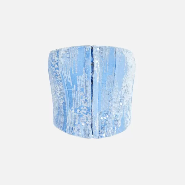 Periwinkle Velvet Bustier | Kim Shui Fashion