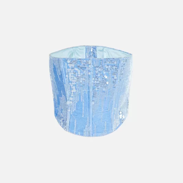 Periwinkle Velvet Bustier | Kim Shui Fashion