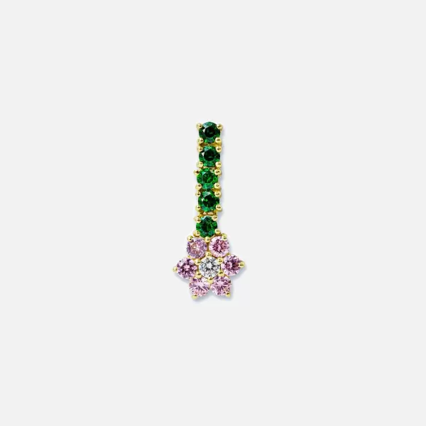 Pink & Green Flower Earrings | VEERT Discount