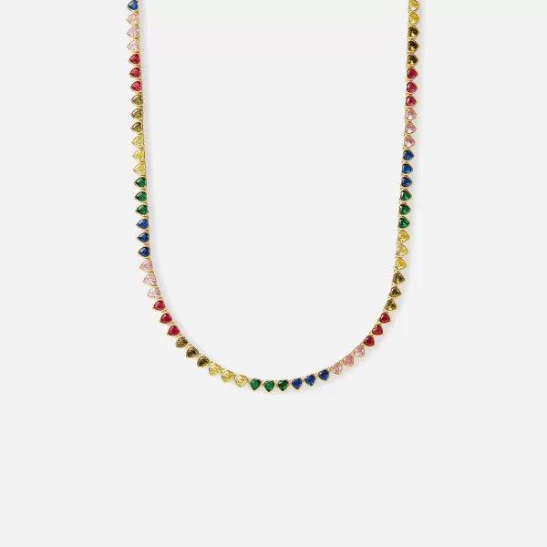Rainbow Hearts Necklace | Crystal Haze Hot