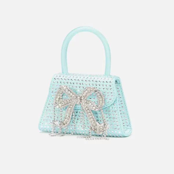 Satin Heart Rhinestone Micro Bow Bag | Self-Portrait New