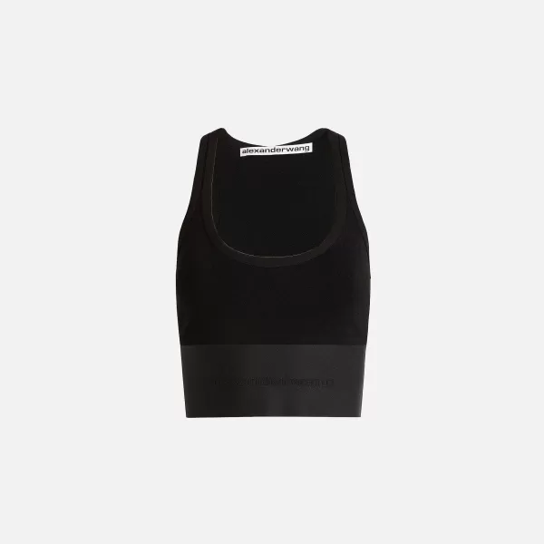 Scoop Neck Bra Top With Logo Elastic | Alexander Wang Shop