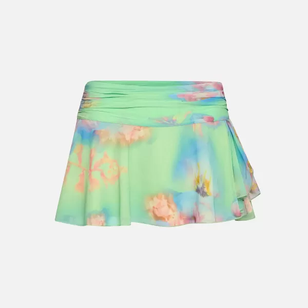 Silk Slit Mini Skirt | GUIZIO Hot