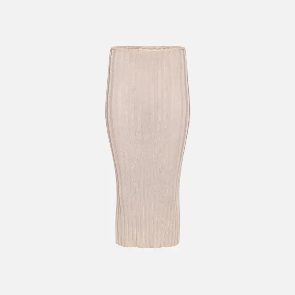 Slinky Rib Knit Skirt | GUIZIO Flash Sale