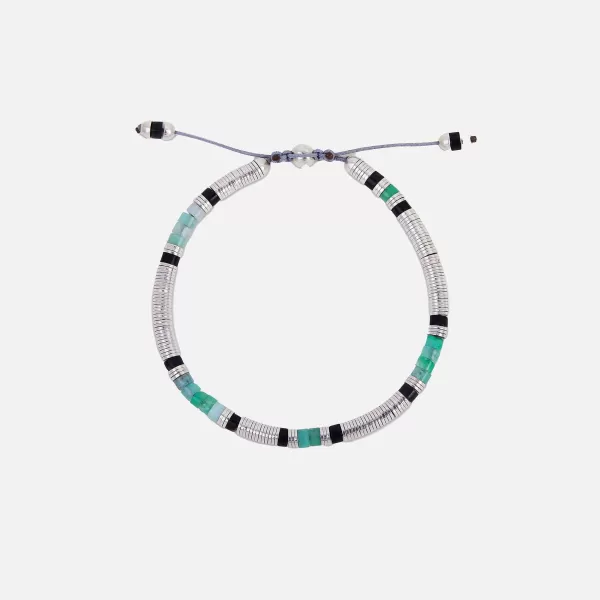 Sonoran Bracelet In Chrysoprase Gemstone Mix And Silver | Maor New