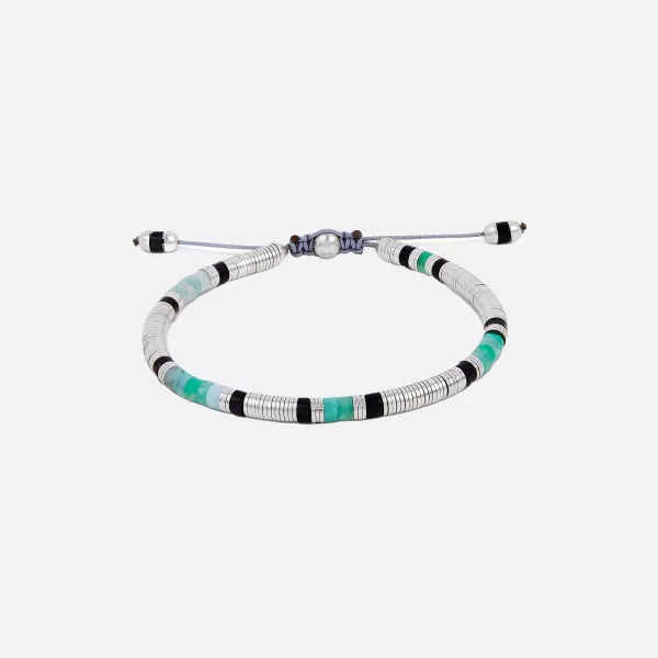 Sonoran Bracelet In Chrysoprase Gemstone Mix And Silver | Maor New