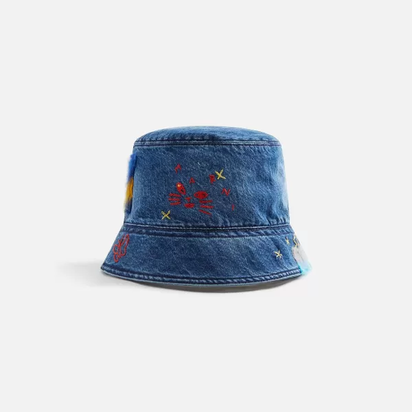 Stonewashed Organic Denim Mohair Bucket Hat | Marni Outlet
