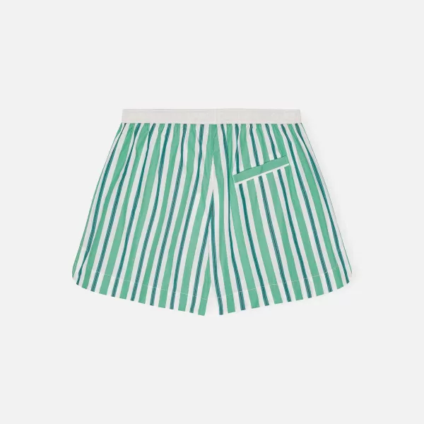 Stripe Cotton Elasticated Short | Ganni Discount