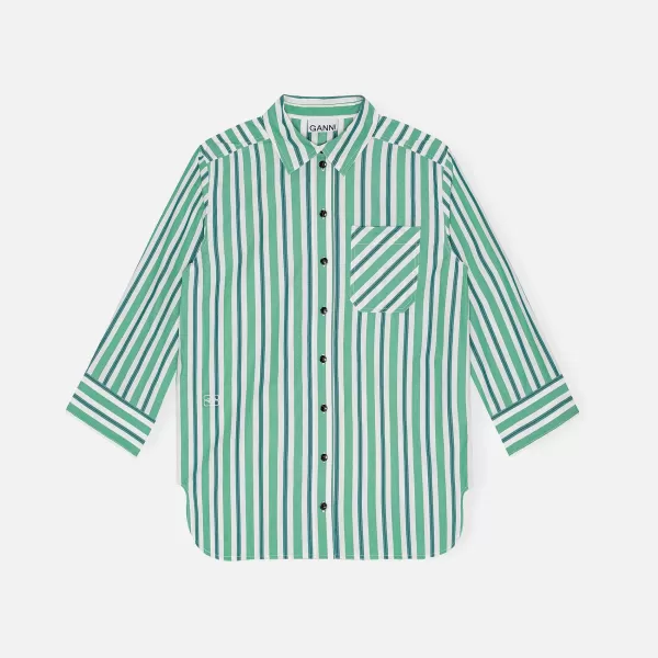 Stripe Cotton Shirt | Ganni Outlet