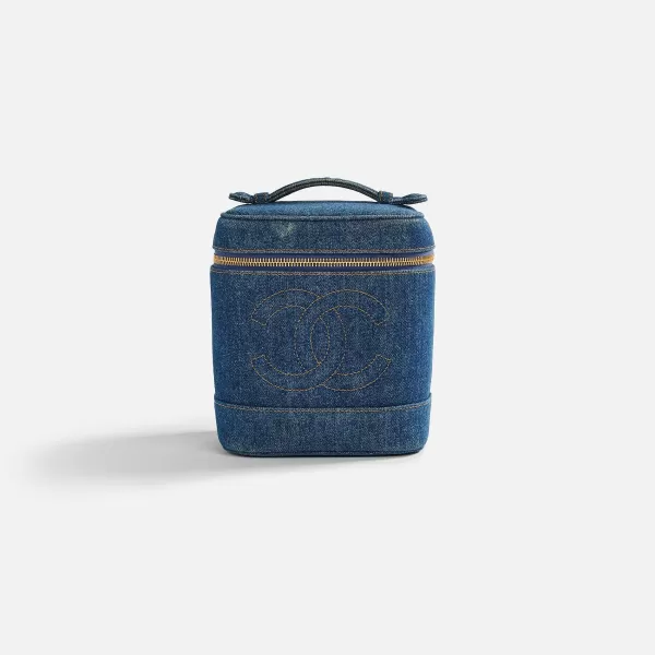 Wgaca Chanel Denim Vanity | What Goes Around Comes Around Hot