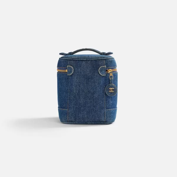 Wgaca Chanel Denim Vanity | What Goes Around Comes Around Hot