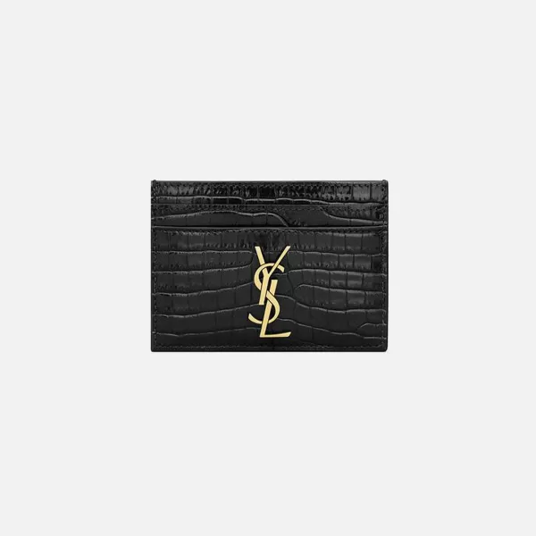 Ysl (172Y) Croc Print Card Holder | Saint Laurent Store