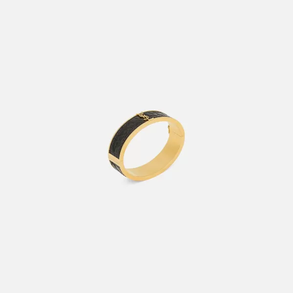 Ysl Leather Croc Print Bangle | Saint Laurent Best Sale